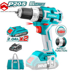 Máy khoan búa (không chổi than) dùng pin Total TIDLI20608