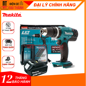 Máy khoan búa và vặn vít dùng pin Makita DHP453SFX8