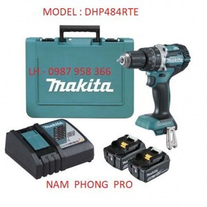 Máy khoan búa, vặn vít dùng pin Makita DHP484RTE