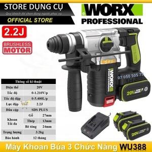 Máy khoan búa Worx Green WU388