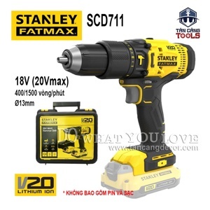 Máy khoan cầm tay 20V 50Nm STANLEY SCD711D2K-B1