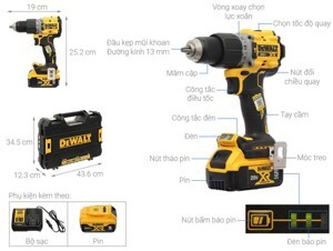 Máy khoan cầm tay 20V Dewalt DCD805P2