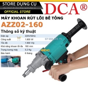 Máy khoan đá DCA AZZ02-160, 1800W