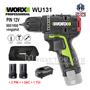 Máy khoan động lực dùng pin Li-ion 12V Worx Green WU131