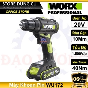 Máy khoan dùng pin Worx Green WU172