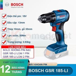 Máy khoan pin 18V Bosch GSR 185-LI