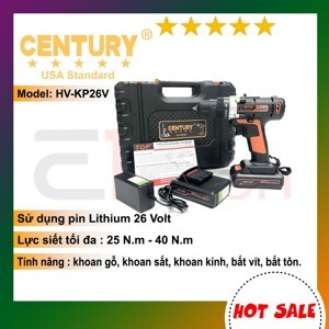 Máy khoan sạc pin Century HV-KP26V