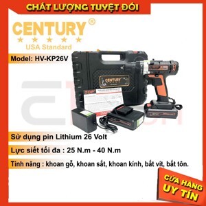 Máy khoan sạc pin Century HV-KP26V