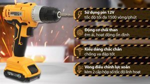 Máy khoan vặn vít dùng pin Ingco CDLI1221