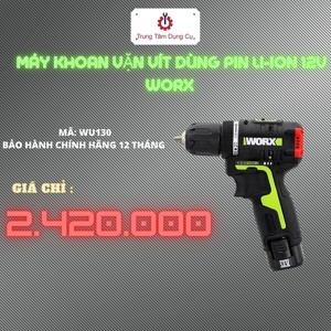 Máy khoan vặn xít dùng pin Li-ion 12V Worx Green WU130