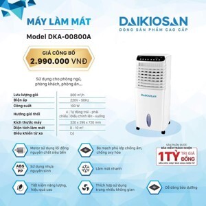 Máy làm mát không khí Daikio DK-800A 80,0m³/h, 100W
