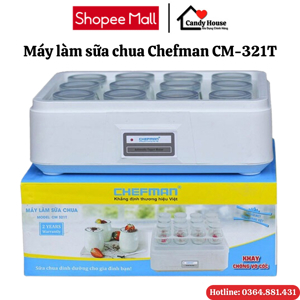 Máy làm sữa chua Chefman 12 cốc thủy tinh CM-321T