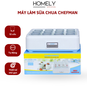 Máy làm sữa chua Chefman 12 cốc thủy tinh CM-321T