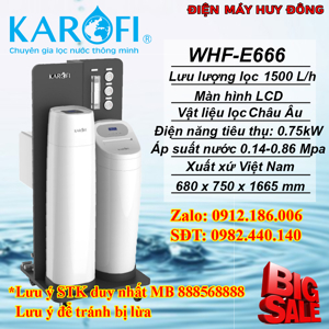 Máy lọc nước đầu nguồn Karofi WHF-E666