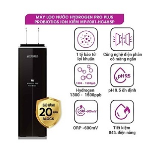 Máy lọc nước Mutosi Hydrogen Pro Plus Probiotics ion kiềm MP-F081-HC4H5P