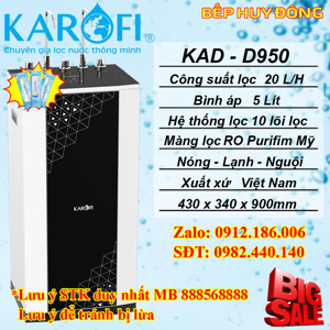 Máy lọc nước nóng lạnh Karofi KAD-D950