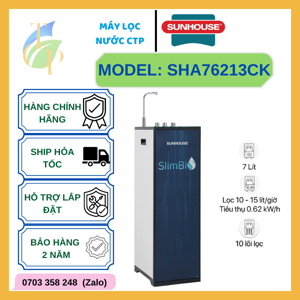 Máy lọc nước RO nóng lạnh Sunhouse SHA76213CK 10 lõi