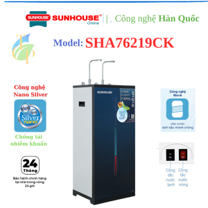 Máy lọc nước RO nóng nguội lạnh Sunhouse SHA76219CK 10 lõi