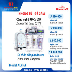 Máy lọc nước R.O Robot Alpha-8G