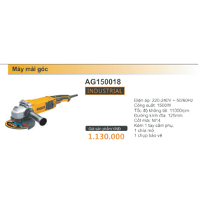 Máy mài góc 1500W Ingco AG150018