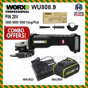 Máy mài góc dùng pin Li-ion Worx Green WU808.9