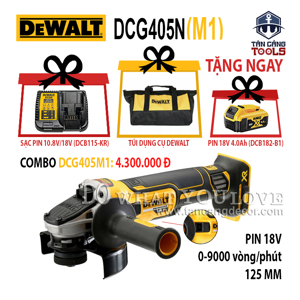 Máy mài Pin DeWalt DCG405M1 (18V)