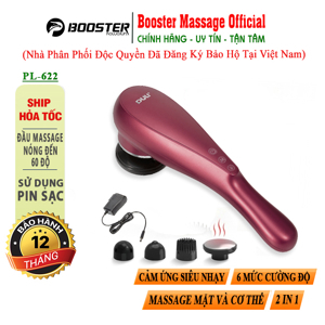 Máy massage cầm tay PL-622 - 4 đầu, pin sạc