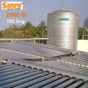 Bình nóng lạnh thái dương năng SunPo 2000 lít