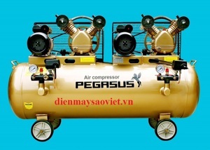 Máy nén khí dây đai 2 đầu nén, 2 moto Pegasus TM-V-0.25/12.5 x2-230L