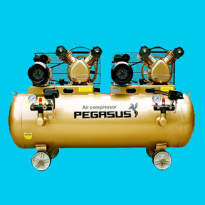 Máy nén khí dây đai pegasus 2 đầu nen,2 motor Koku TM-V-0.25-12.5x2-230L