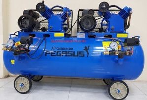 Máy nén khí dây đai pegasus 2 đầu nen,2 motor Koku TM-V-0.25-12.5x2-230L