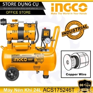 Máy nén khí không dầu Ingco ACS175246T - 24L