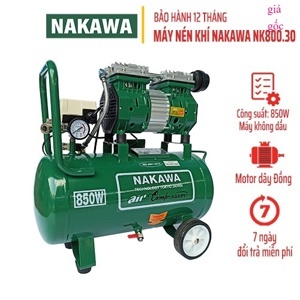 Máy nén khí không dầu Nakawa NK 800/30 - 850W, 30 lít