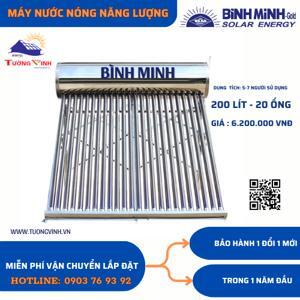 Bình nóng lạnh thái dương năng Bình Minh Inox 304 200 lit