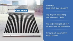 Bình nóng lạnh thái dương năng Bình Minh Inox 304 300 lit