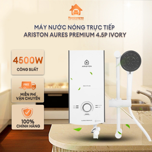 Bình nóng lạnh trực tiếp Ariston Aures Premium 4.5P kèm sen cây