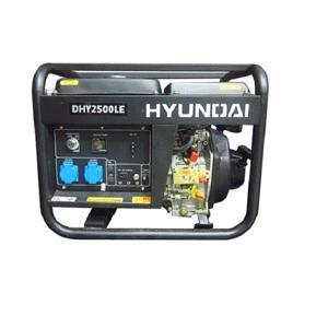 Máy phát điện Hyundai DHY2500LE (DHY 2500LE) công suất liên tục 2.2 KVA; Đề nổ; chạy dầu