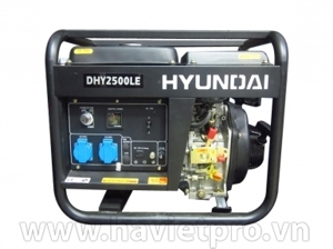 Máy phát điện Hyundai DHY2500LE (DHY 2500LE) công suất liên tục 2.2 KVA; Đề nổ; chạy dầu