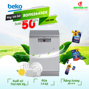 Máy rửa bát Beko 14 bộ BDFN26430X