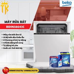 Máy rửa bát Beko 15 bộ BDIN38643C