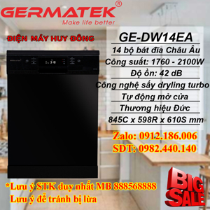 Máy rửa bát Germatek 14 bộ Germatek GE-DW14EA