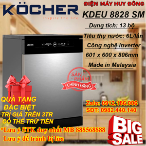 Máy rửa bát Kocher KDEU 8828 SEMI