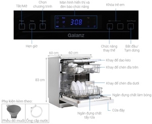 Máy rửa bát độc lập Galanz 12 bộ W60B3A401L-AE0 SS