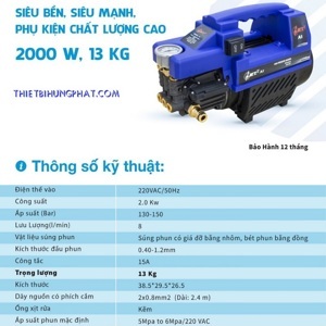 Máy rửa xe cao áp Hồng ký JET A1 - 2000W