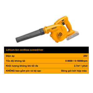 Máy thổi bụi dùng pin Ingco CABLI20018