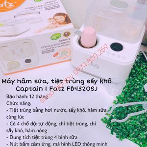 Máy tiệt trùng sấy khô thông minh tích hợp máy hâm sữa Fatzbaby Captain 1 FB4320SJ