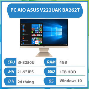 Máy tính để bàn Asus All in One V222UAK-BA262T - Intel Core i5-8250U, 4GB RAM, HDD 1TB, 21.5 inch