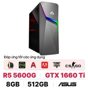 Máy tính để bàn Asus ROG Strix G10DK-R5600G003W - AMD Ryzen 5 5600G, 8GB RAM, SSD 512GB, Nvidia GeForce GTX1660TI 6GB DDR6
