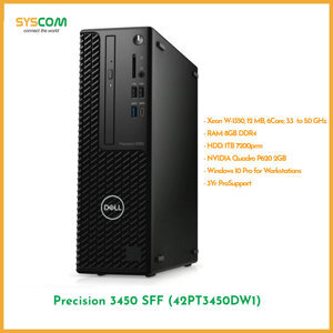 Máy tính để bàn Dell Precision 3450 SFF CTO Base 42PT3450DW1 - Intel Xeon W-1350 , 8Gb RAM, HDD 1TB, Nvidia Quadro P620 2GB