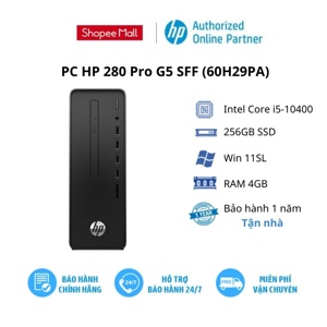 Máy tính để bàn HP 280 Pro G5 SFF 60H29PA - Intel core i5-10400, 4GB RAM, SSD 256GB, Intel UHD Graphics 630